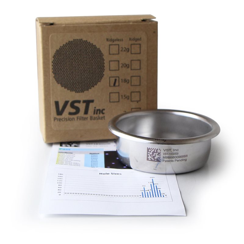VST Basket - Portafiltre double pour espresso - 18g Ridgeless