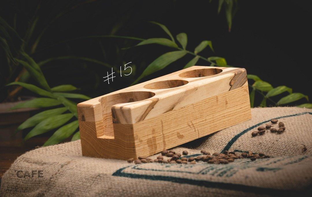 Station pour tasseur à café en bois faite à la main | Porte-filtre de 58 mm - Image 5